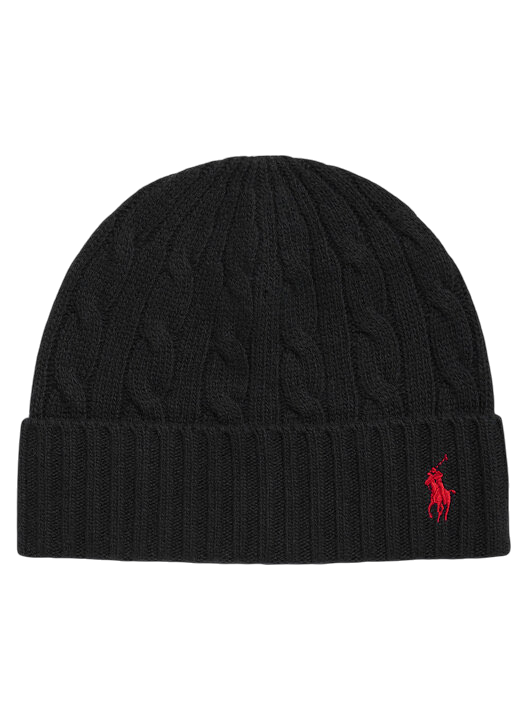 Ralph Lauren - Pletena zimska kapa (Crna)