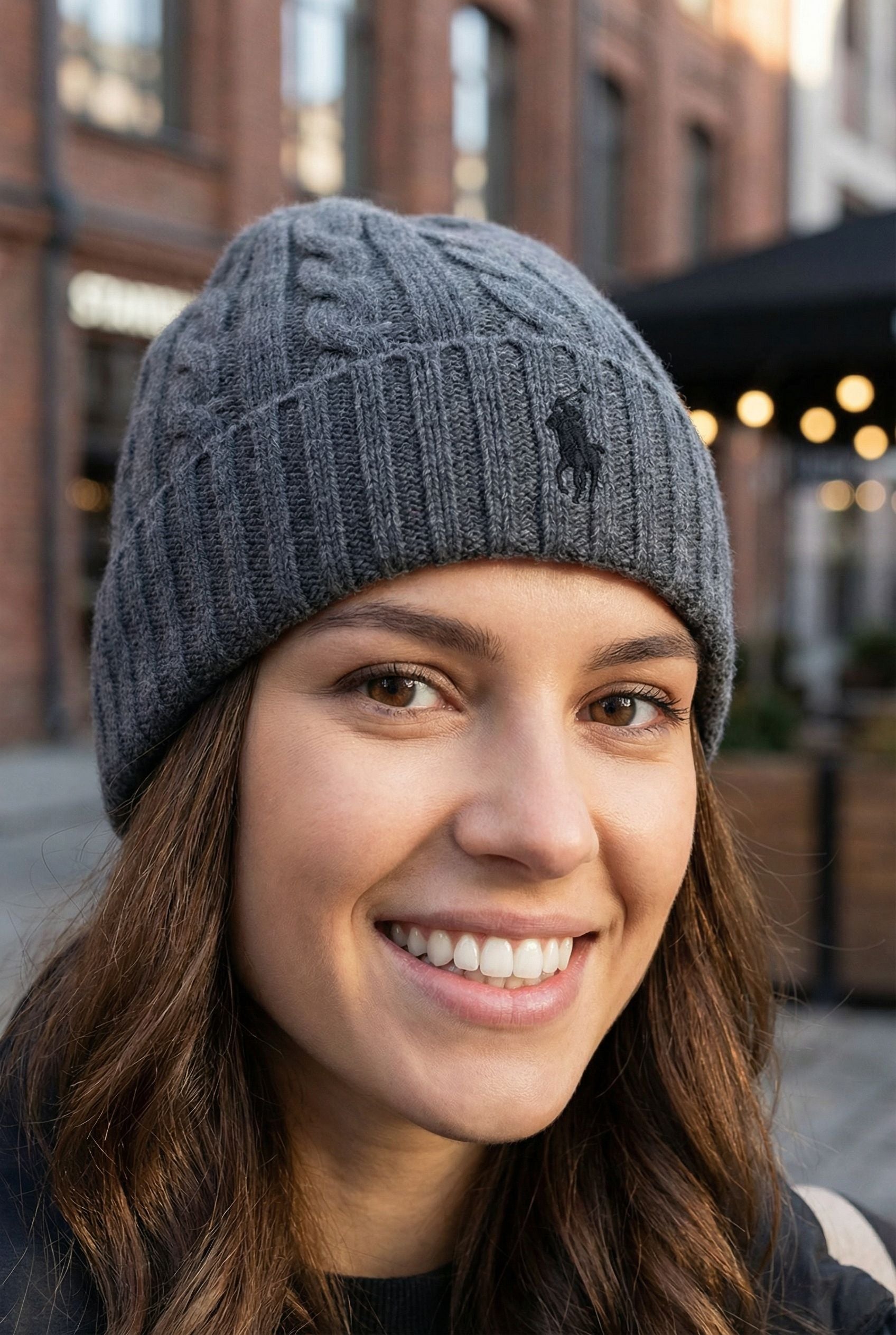 Ralph Lauren - Pletena zimska kapa (Siva)