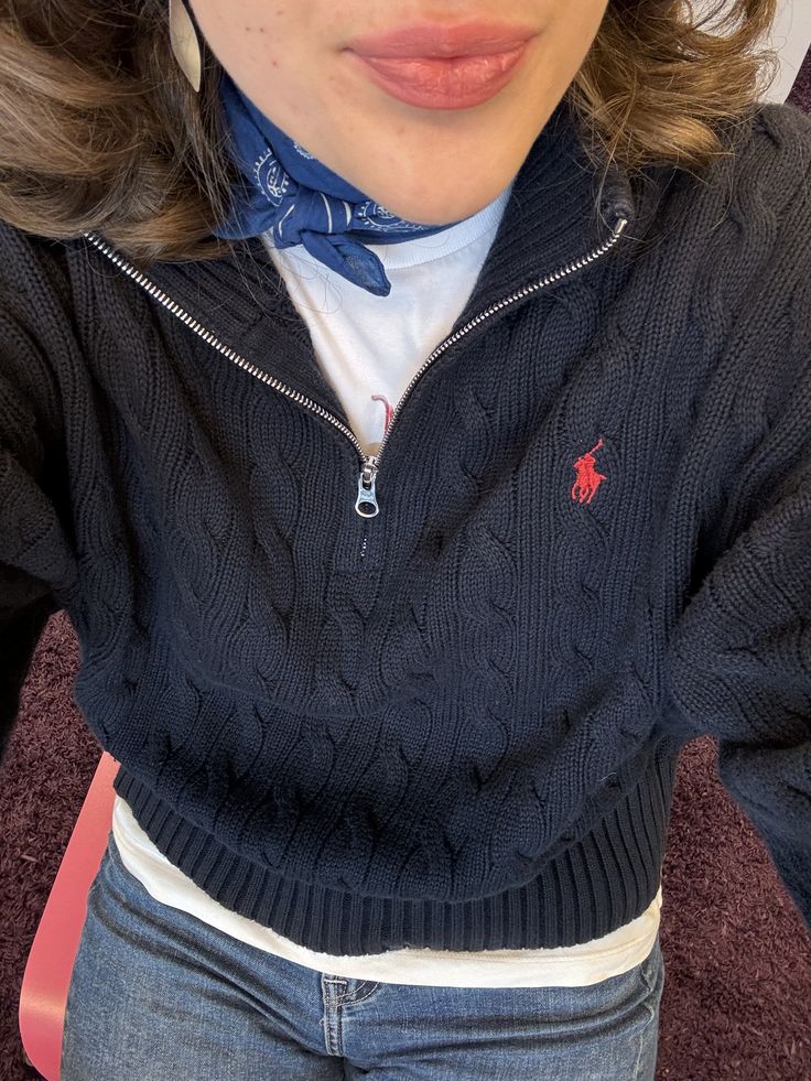 Ralph Lauren - Ženski ZIP džemper (Navy)